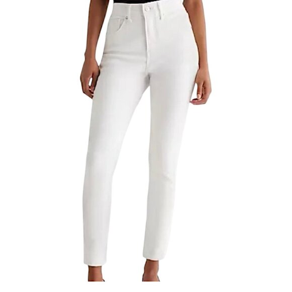 NWT Express High-Waisted White Supersoft Skinny Jeans Size 0 - Picture 1 of 10